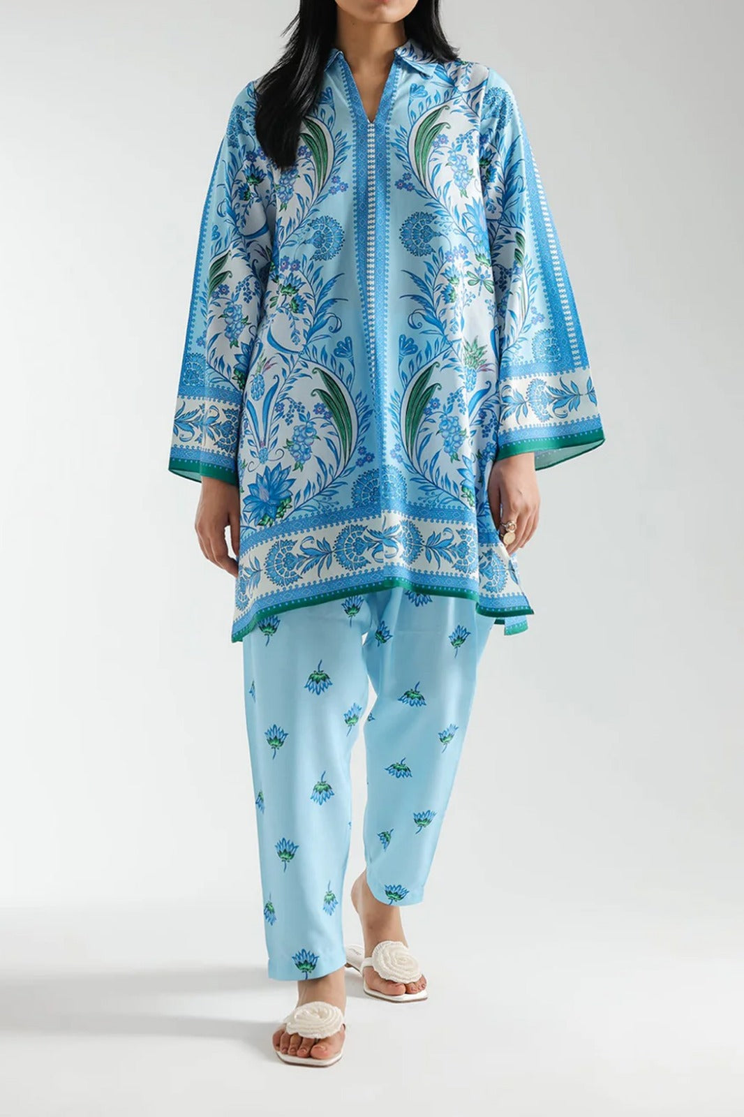 Stitched 2 Piece Printed Shirt & Printed Trouser - Design 02